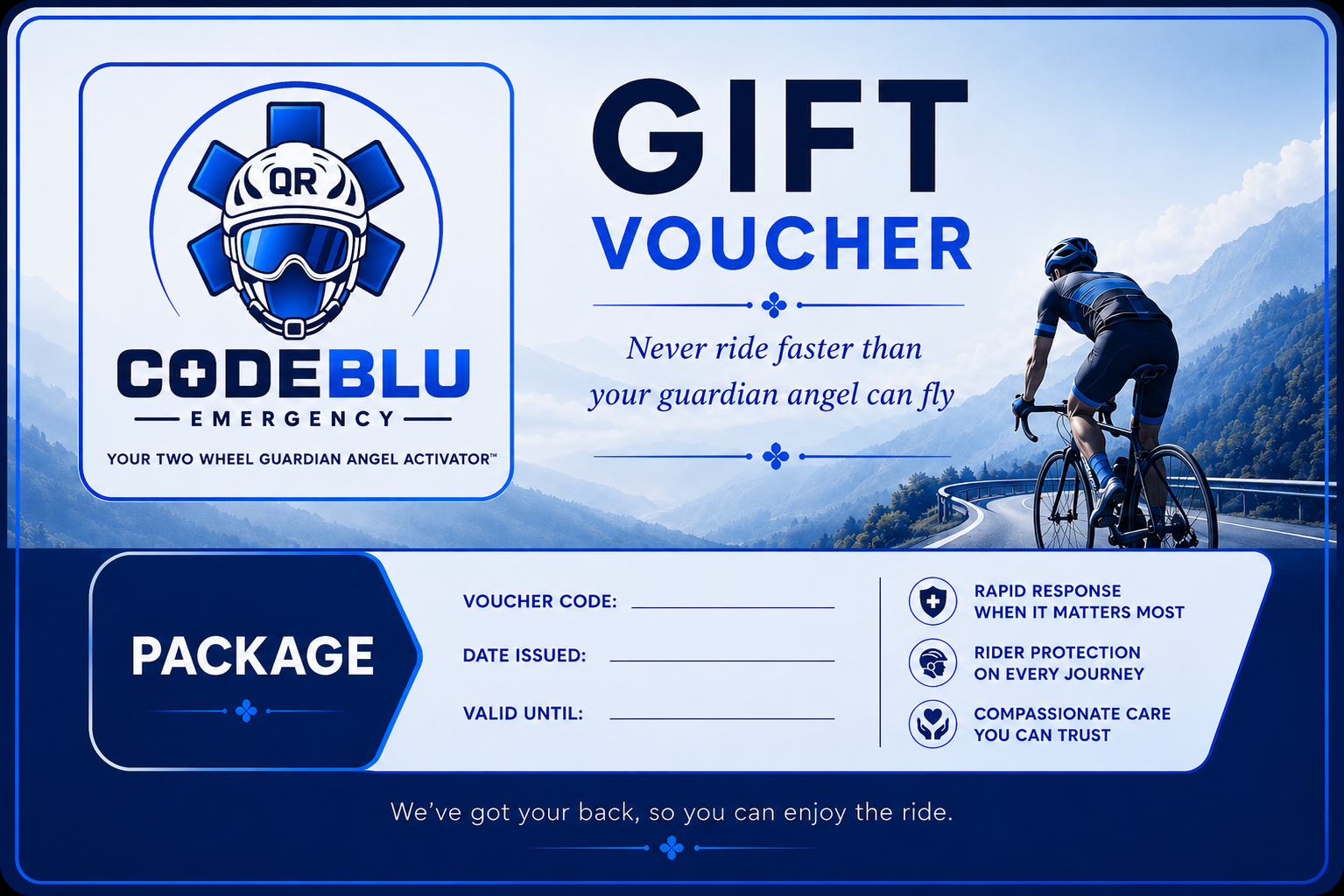 CODEBLU cyclist gift voucher